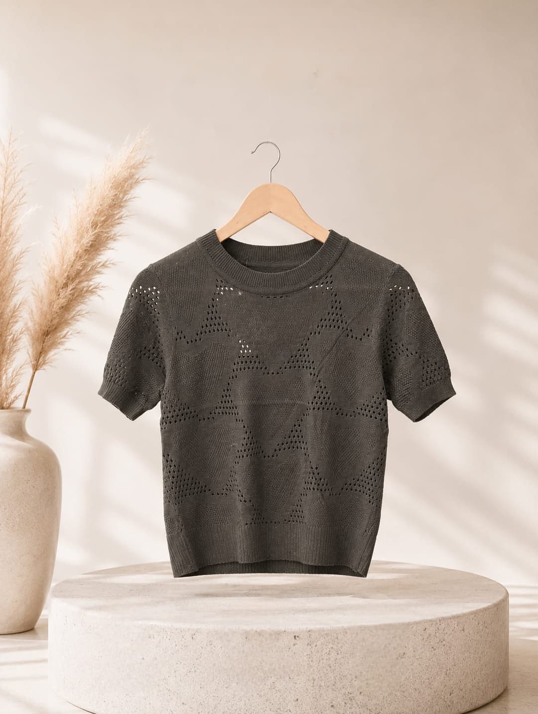 vibrant dark olive green crochet crop top